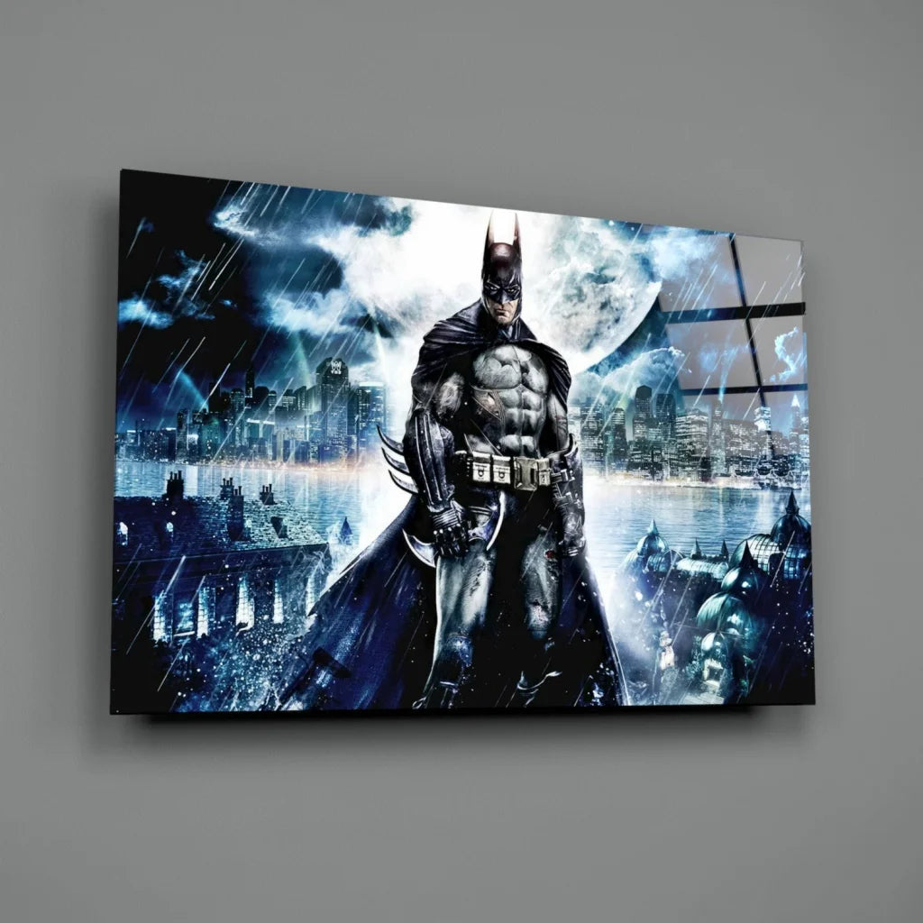 Batman Gotham Storm Glass Wall Art Canvas Print | Glass Wall Art Print | vintageantiquesgifts.com