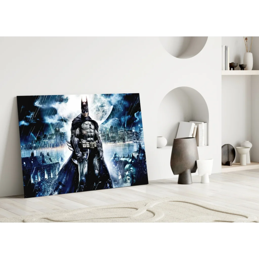 Batman Gotham Storm Glass Wall Art Canvas Print | Modern Wall Art Decor | vintageantiquesgifts.com