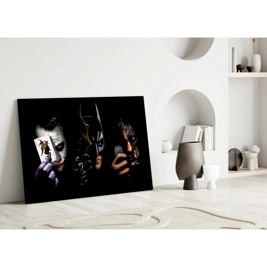 Epic Batman vs Joker Black Canvas Wall Art | Modern Wall Art Decor | vintageantiquesgifts.com