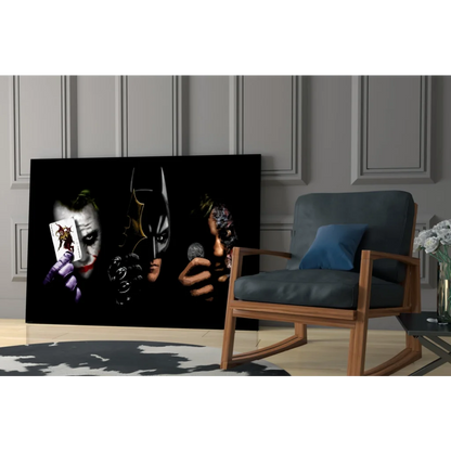 Epic Batman vs Joker black canvas wall art print