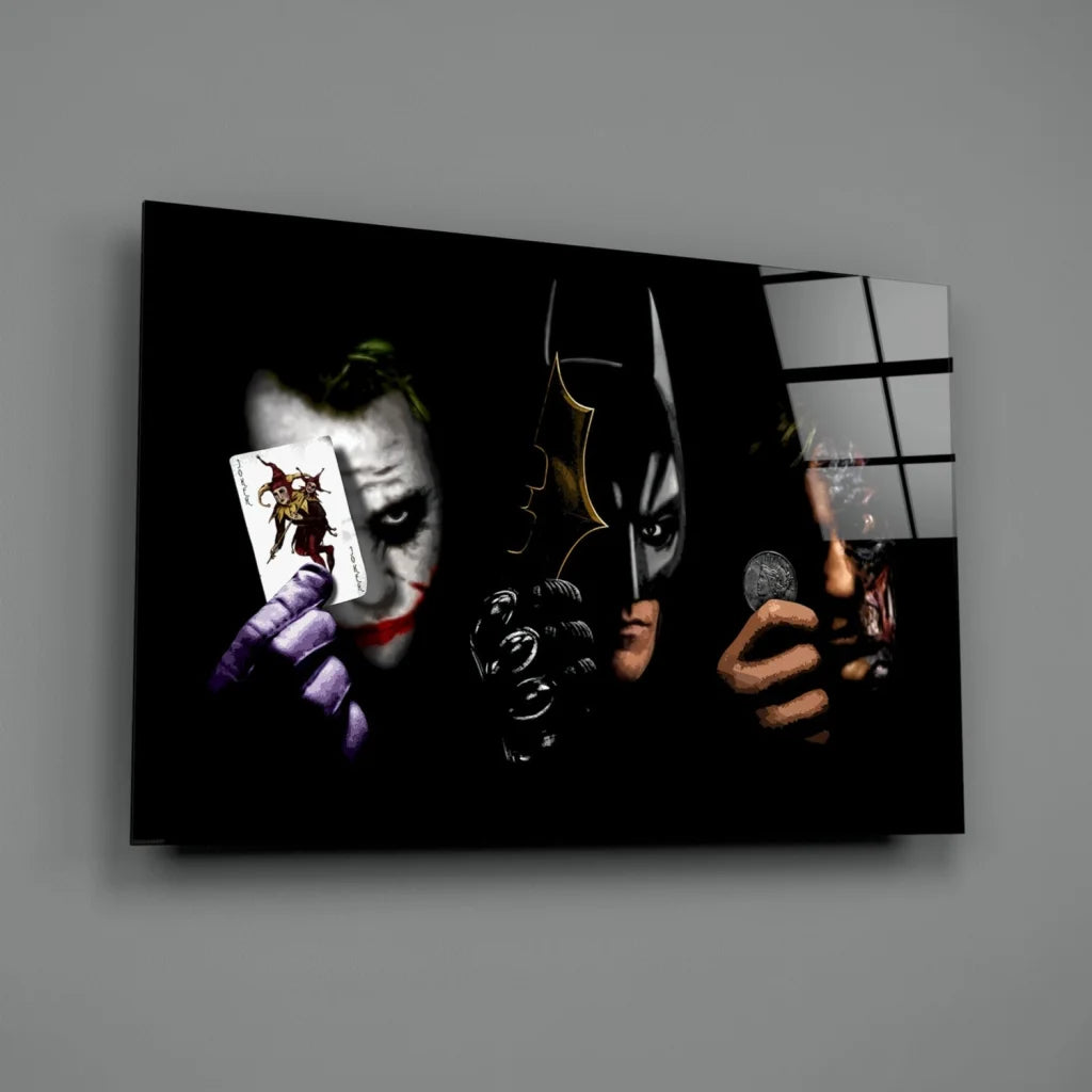 Epic Batman vs Joker Black Canvas Wall Art | Glass Wall Art Print | vintageantiquesgifts.com