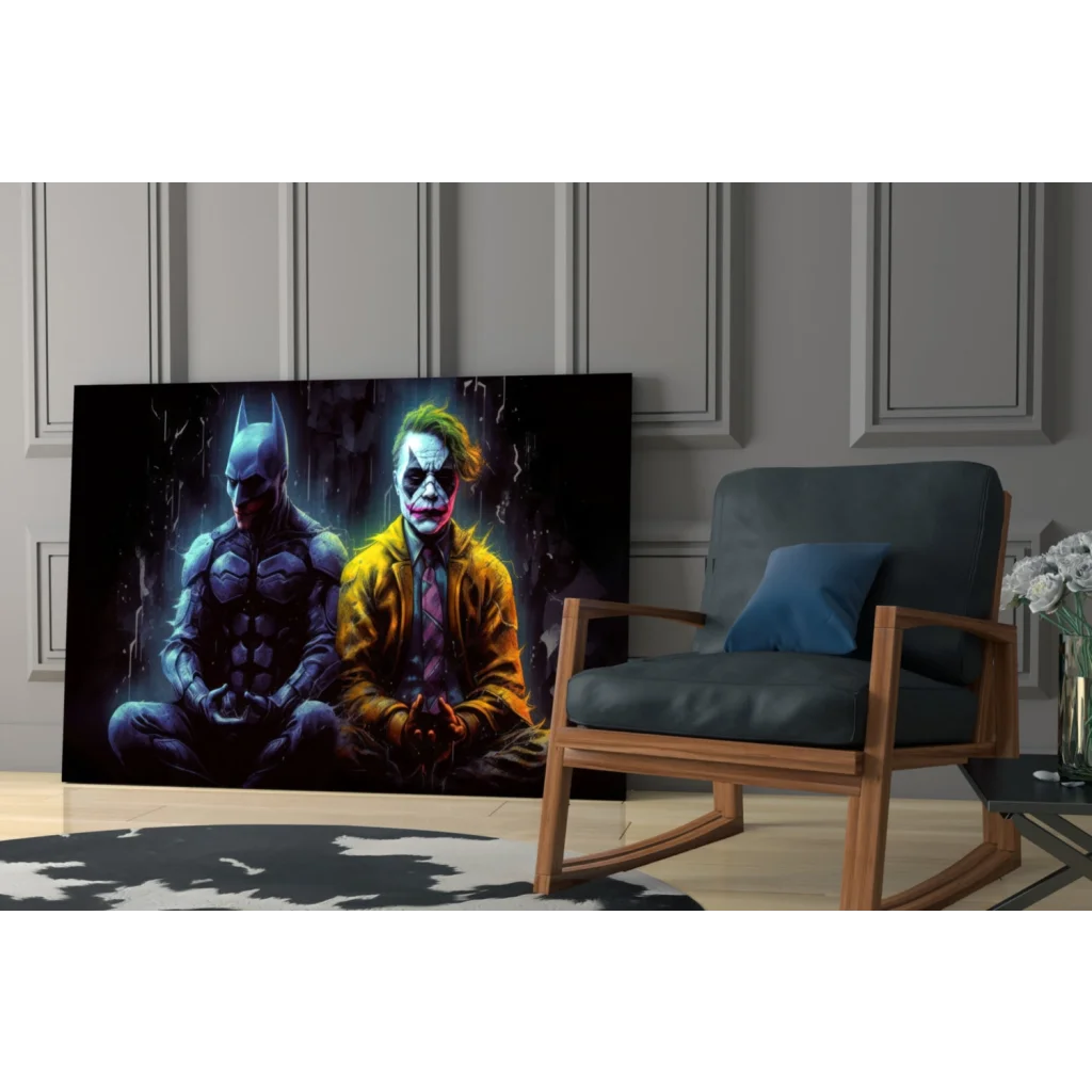 Batman vs Joker dramatic dark canvas wall art print