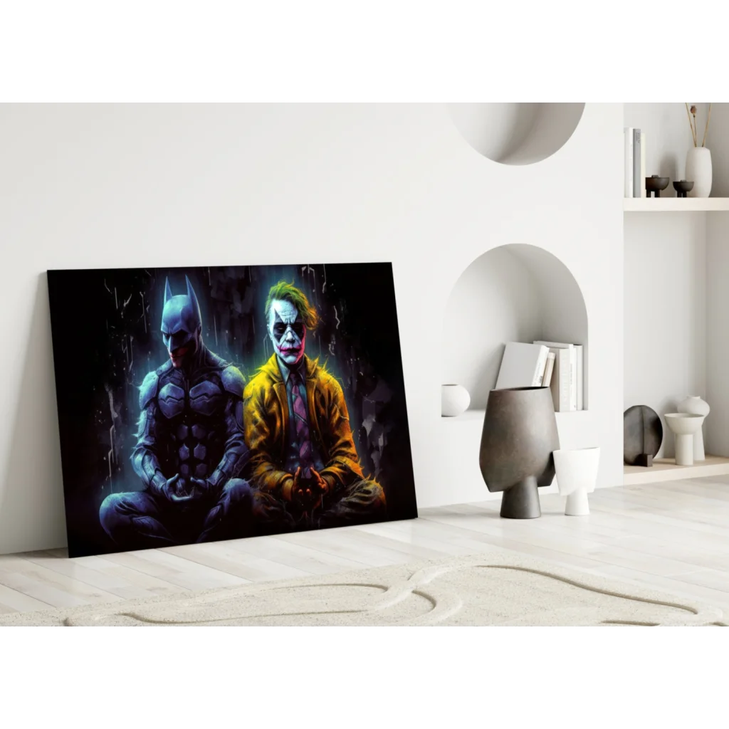Batman vs Joker Epic Showdown Canvas Wall Art | Modern Wall Art Decor | vintageantiquesgifts.com