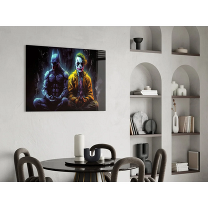 Batman vs Joker epic showdown vibrant digital wall art canvas