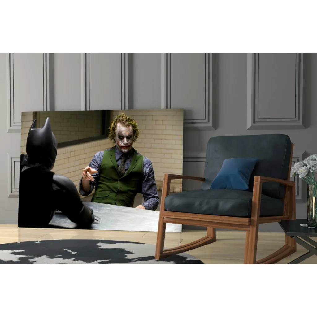 Batman Joker showdown framed glass wall art canvas print