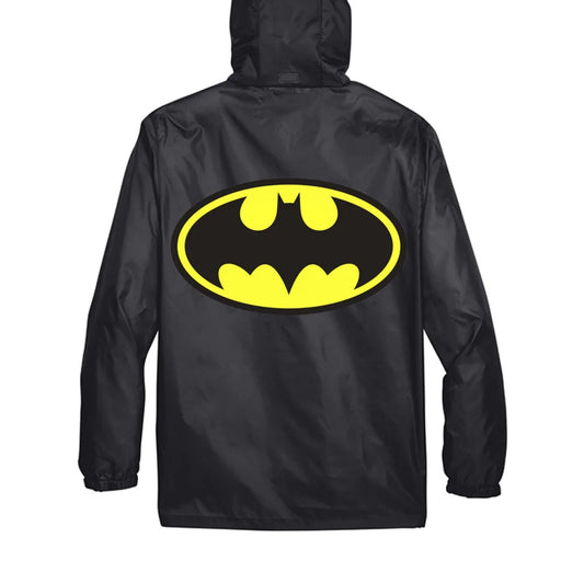 Batman logo water resistant hooded jacket raincoat