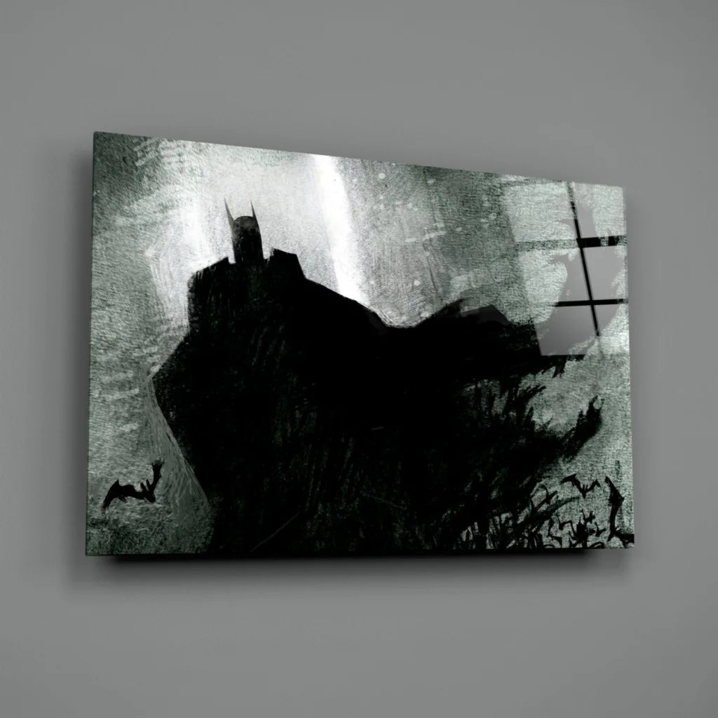 Batman silhouette canvas wall art for Dark Knight fans