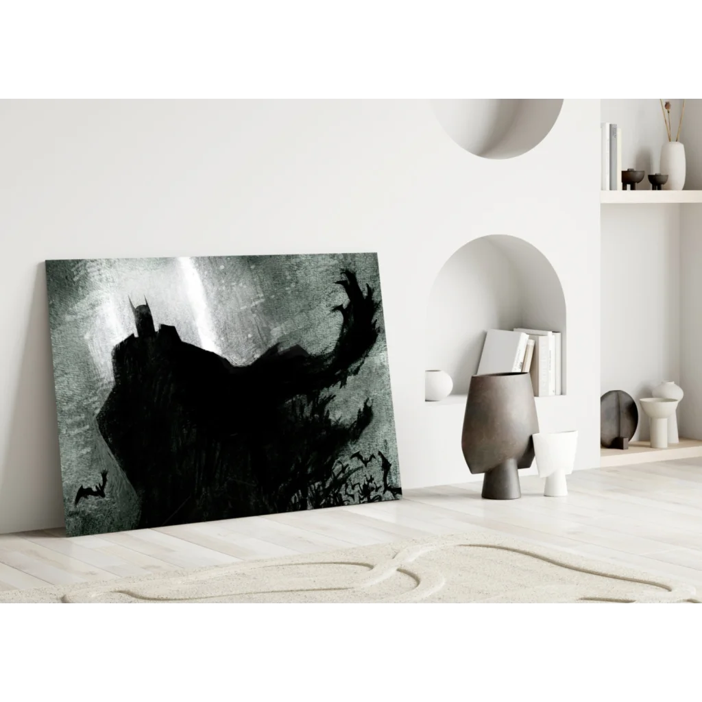 Batman silhouette canvas wall art for Dark Knight fans