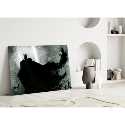Batman silhouette canvas wall art for Dark Knight fans