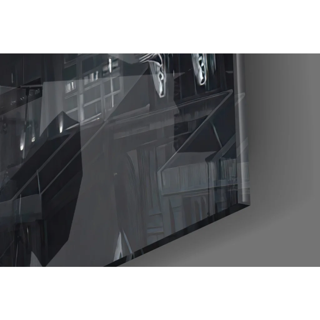 Batman silhouette black and white wall art print on glossy paper in sleek frame