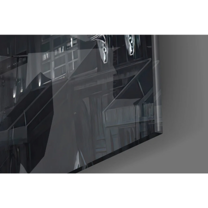 Batman silhouette black and white wall art print on glossy paper in sleek frame