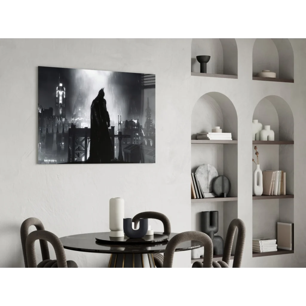 Batman silhouette wall art print poster on wall