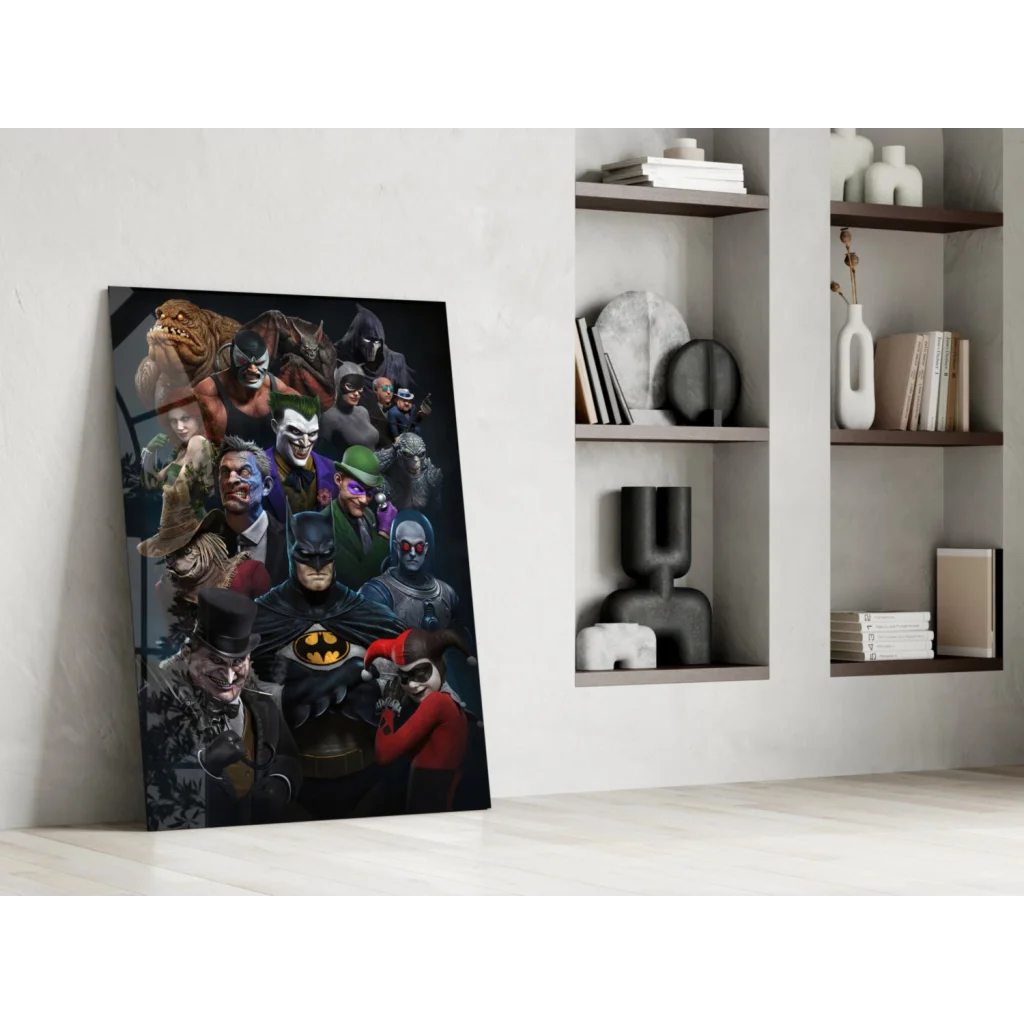 Batman Villains glass wall art canvas print collage