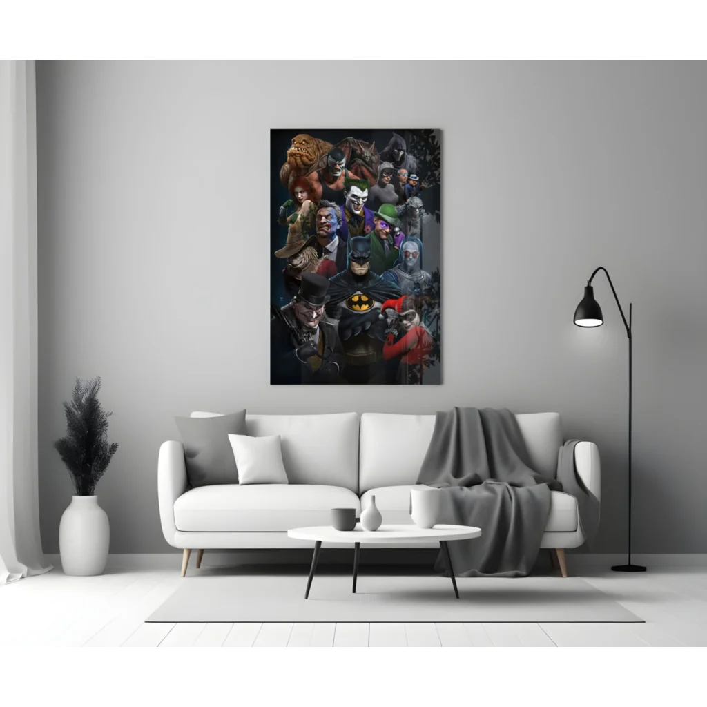 Batman Villains Glass Wall Art Canvas Print | Modern Wall Art Decor | vintageantiquesgifts.com