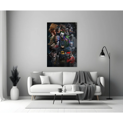 Batman Villains Glass Wall Art Canvas Print | Modern Wall Art Decor | vintageantiquesgifts.com