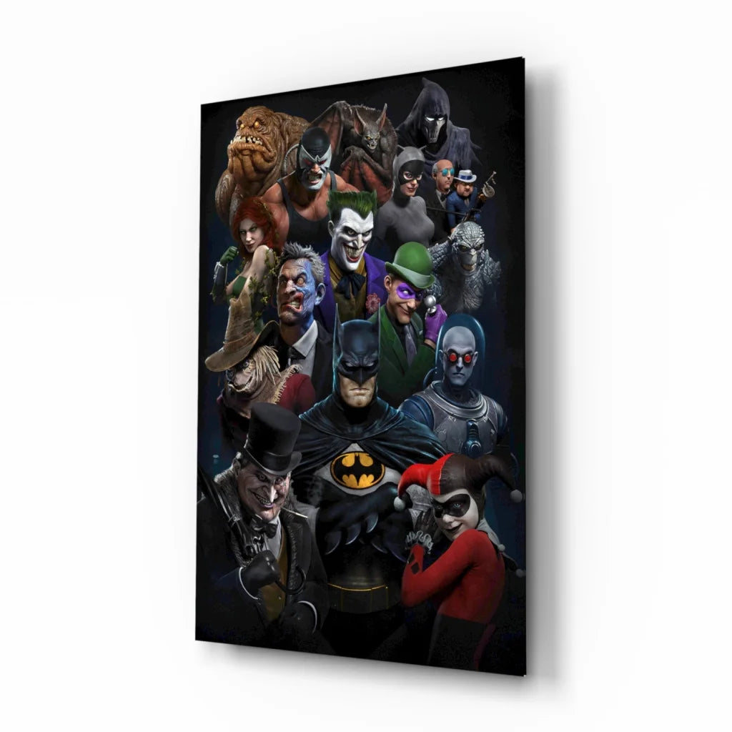 Batman Villains Glass Wall Art Canvas Print | Glass Wall Art Print | vintageantiquesgifts.com