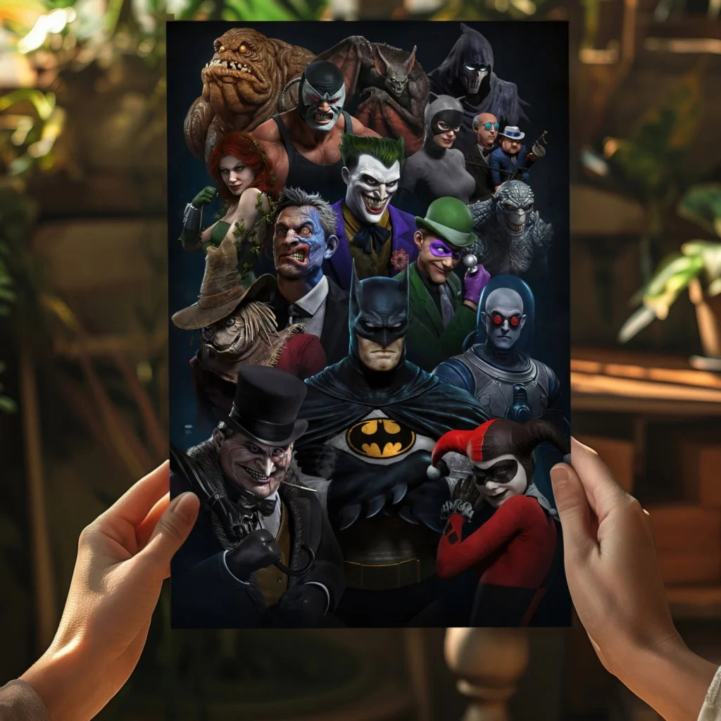 Batman villains and heroes aluminum canvas wall art poster
