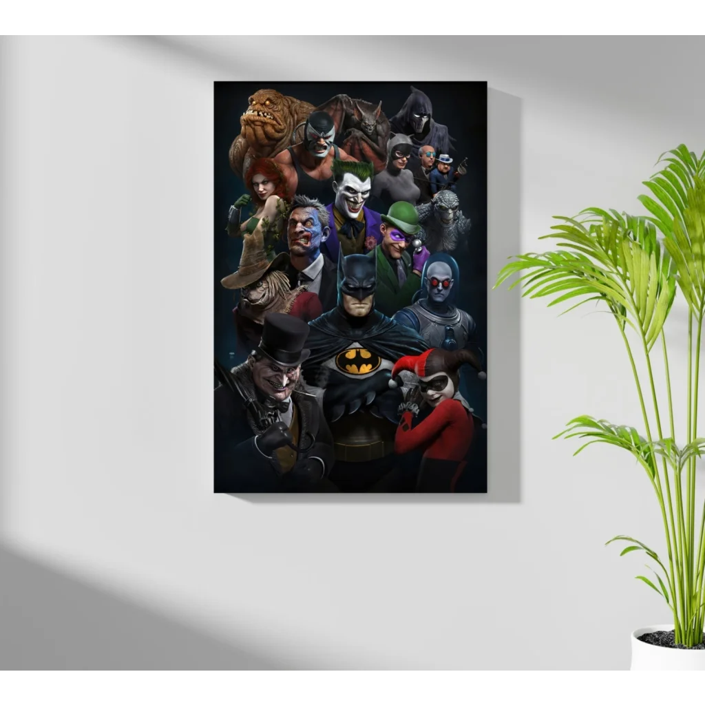 Batman villains and heroes aluminum canvas wall art poster
