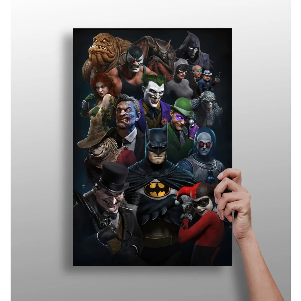 Batman villains and heroes aluminum canvas wall art