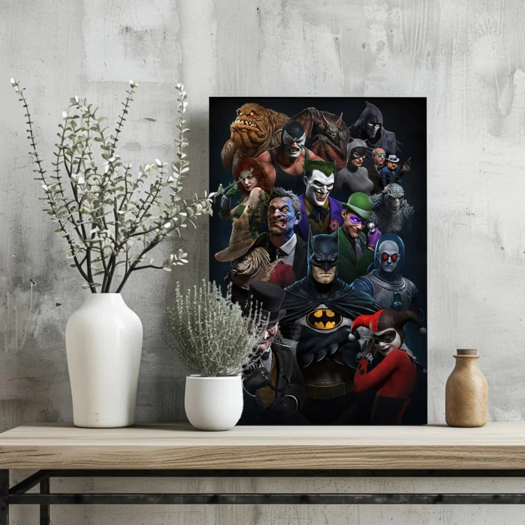 Batman villains and heroes aluminum canvas wall art poster