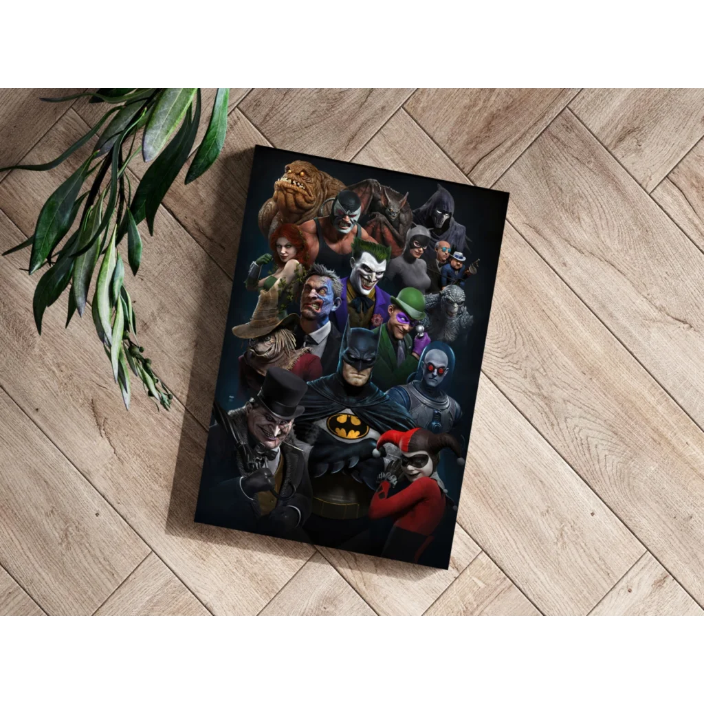 Batman villains and heroes aluminum canvas wall art