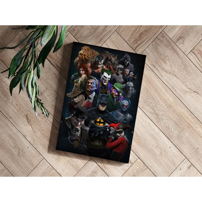 Batman villains and heroes aluminum canvas wall art