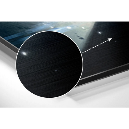 Black brushed aluminium dibond TV frame wall art