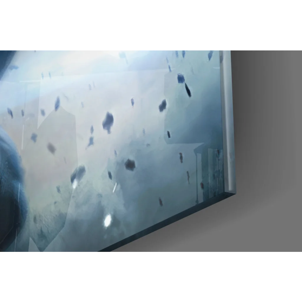 Epic Batman vs Superman glass wall art with dynamic TV scene