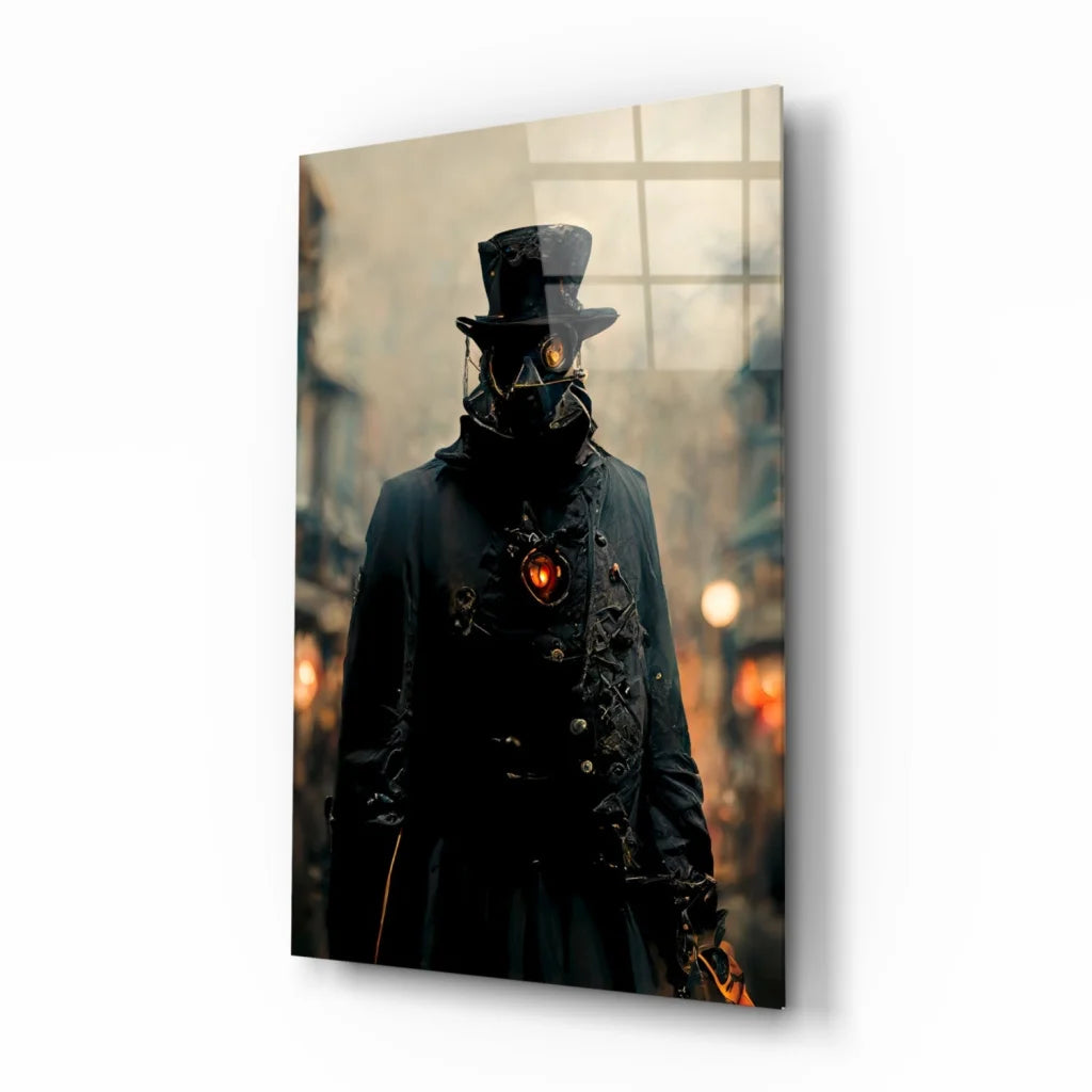 Steampunk Gas Mask Portrait Wall Art with Glowing Eyes | Insigneart USA | vintageantiquesgifts.com
