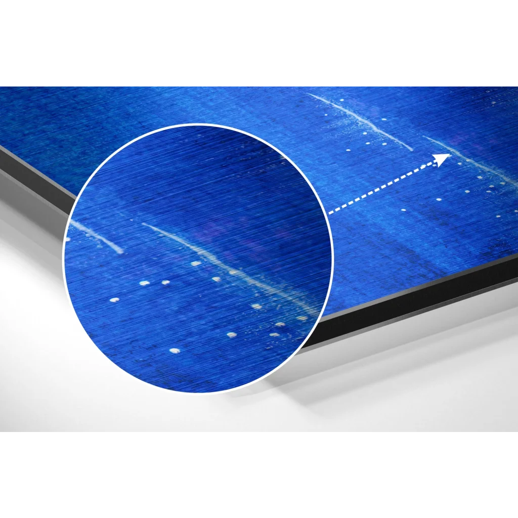 Stunning Blue Abstract Art on Brushed Aluminium Dibond Print | Modern Wall Art Decor | vintageantiquesgifts.com