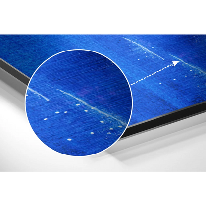 Stunning Blue Abstract Art on Brushed Aluminium Dibond Print | Modern Wall Art Decor | vintageantiquesgifts.com