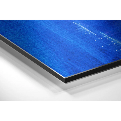 Stunning Blue Abstract Art on Brushed Aluminium Dibond Print | Glass Wall Art Print | vintageantiquesgifts.com