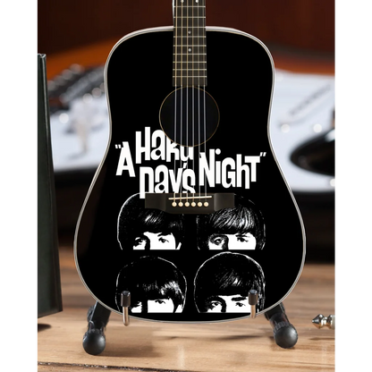 Beatles Hard Days Night mini guitar by Axe Heaven with stand