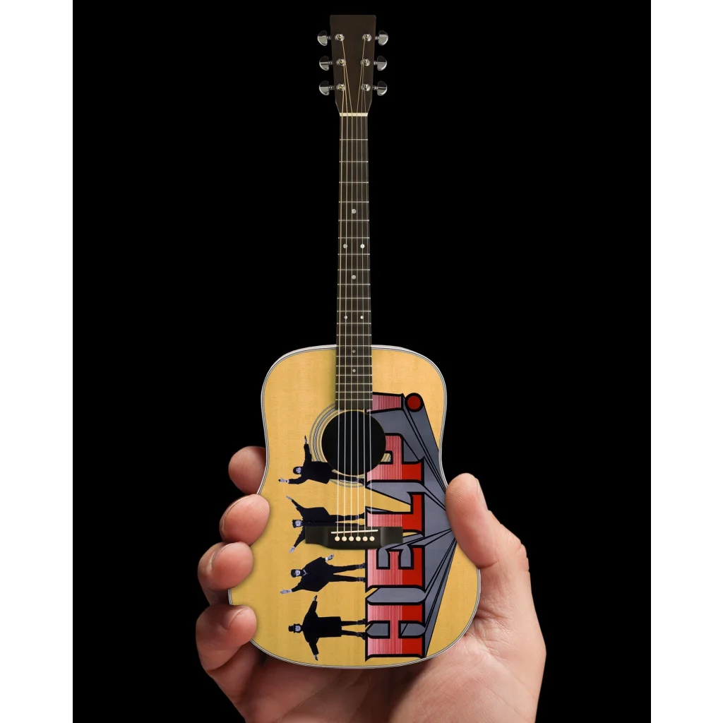 Beatles Help Tribute Mini Guitar by Axe Heaven with yellow body