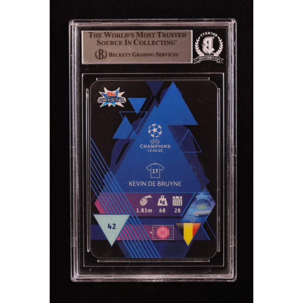 Beckett Graded Kevin De Bruyne 2019 Topps Crystal Signed Soccer Card