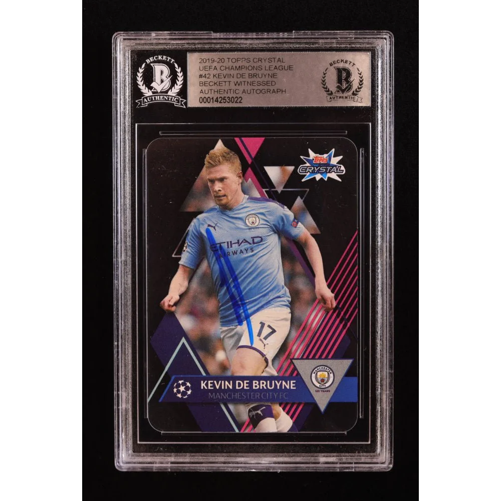Beckett-graded Kevin De Bruyne 2019-20 Topps Crystal UEFA Champions League autograph card