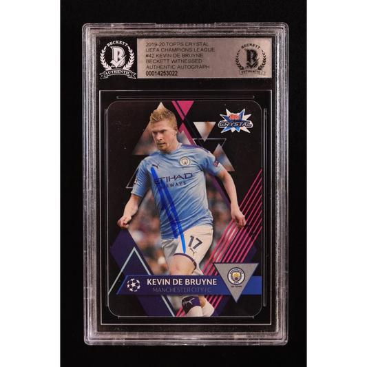 Beckett-graded Kevin De Bruyne 2019-20 Topps Crystal UEFA Champions League autograph card