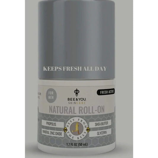 Bee & You 1.7 oz mens roll-on deodorant with natural ingredients