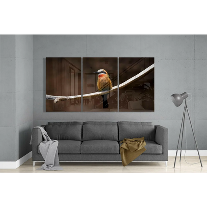 Stunning Bird Triptych Glass Wall Art Canvas Print | Modern Wall Art Decor | vintageantiquesgifts.com
