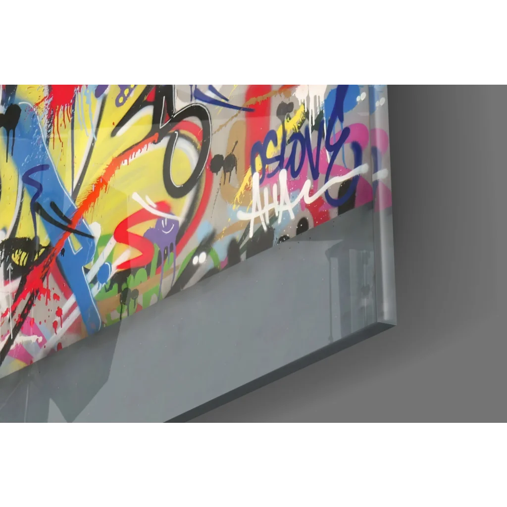 Vibrant urban graffiti child wall art canvas print in bold colors