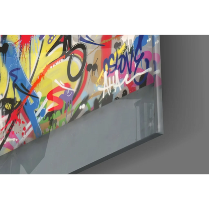 Vibrant urban graffiti child wall art canvas print in bold colors