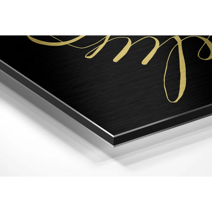 Brushed Aluminium Dibond Gold Script Believe Wall Art | Glass Wall Art Print | vintageantiquesgifts.com