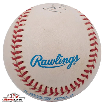 Incredible Ben Chapman signed Rawlings baseball with red stitching