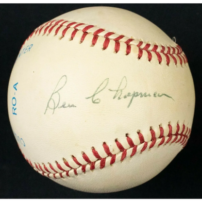 Ben Chapman signed OAL baseball with red stitching