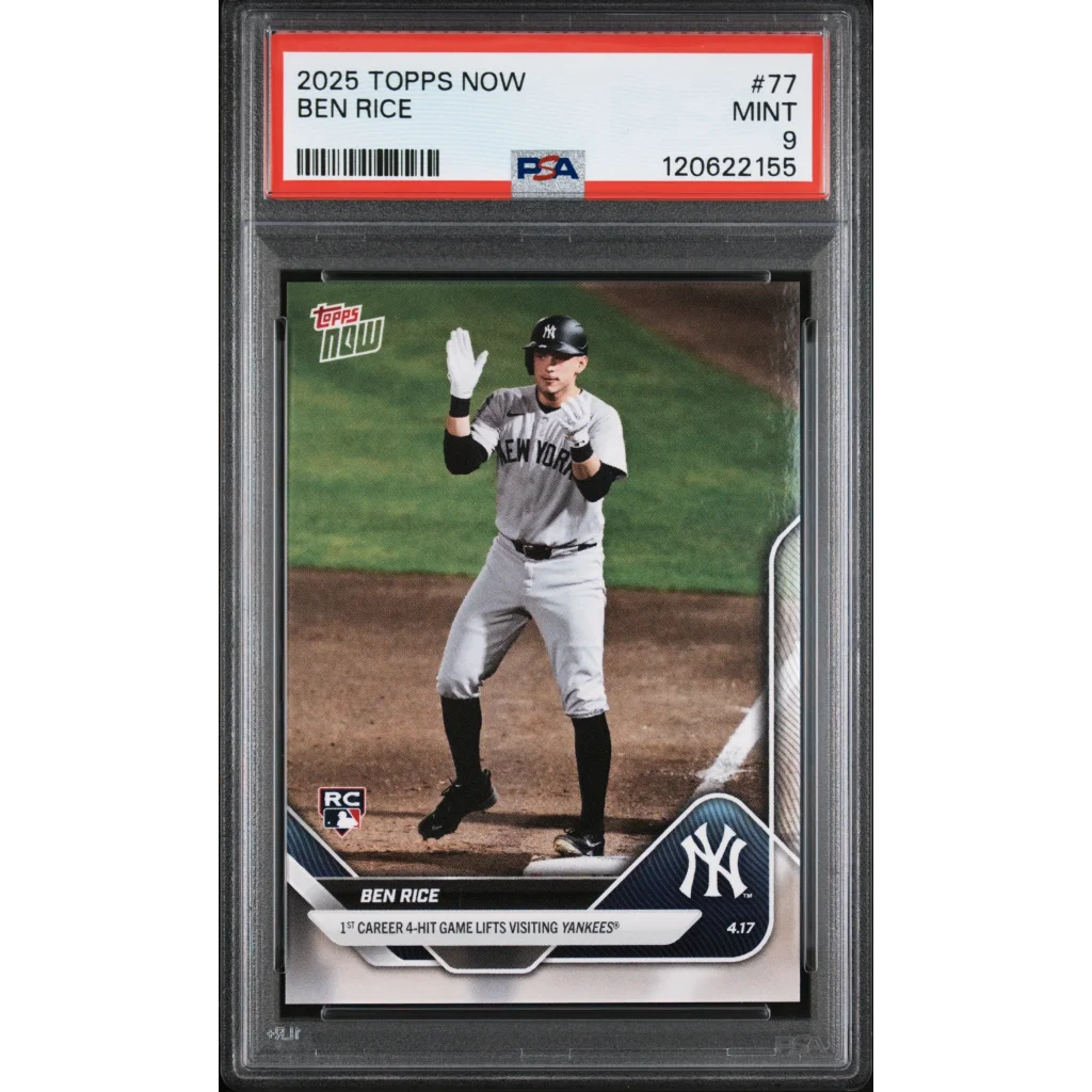 Ben Rice PSA graded 2025 Topps Now Yankees rookie card