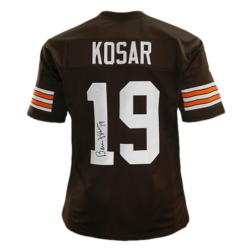 Bernie Kosar autographed custom jersey, brown with white Kosar #19 on back