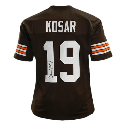 Bernie Kosar autographed custom jersey, brown with white Kosar #19 on back
