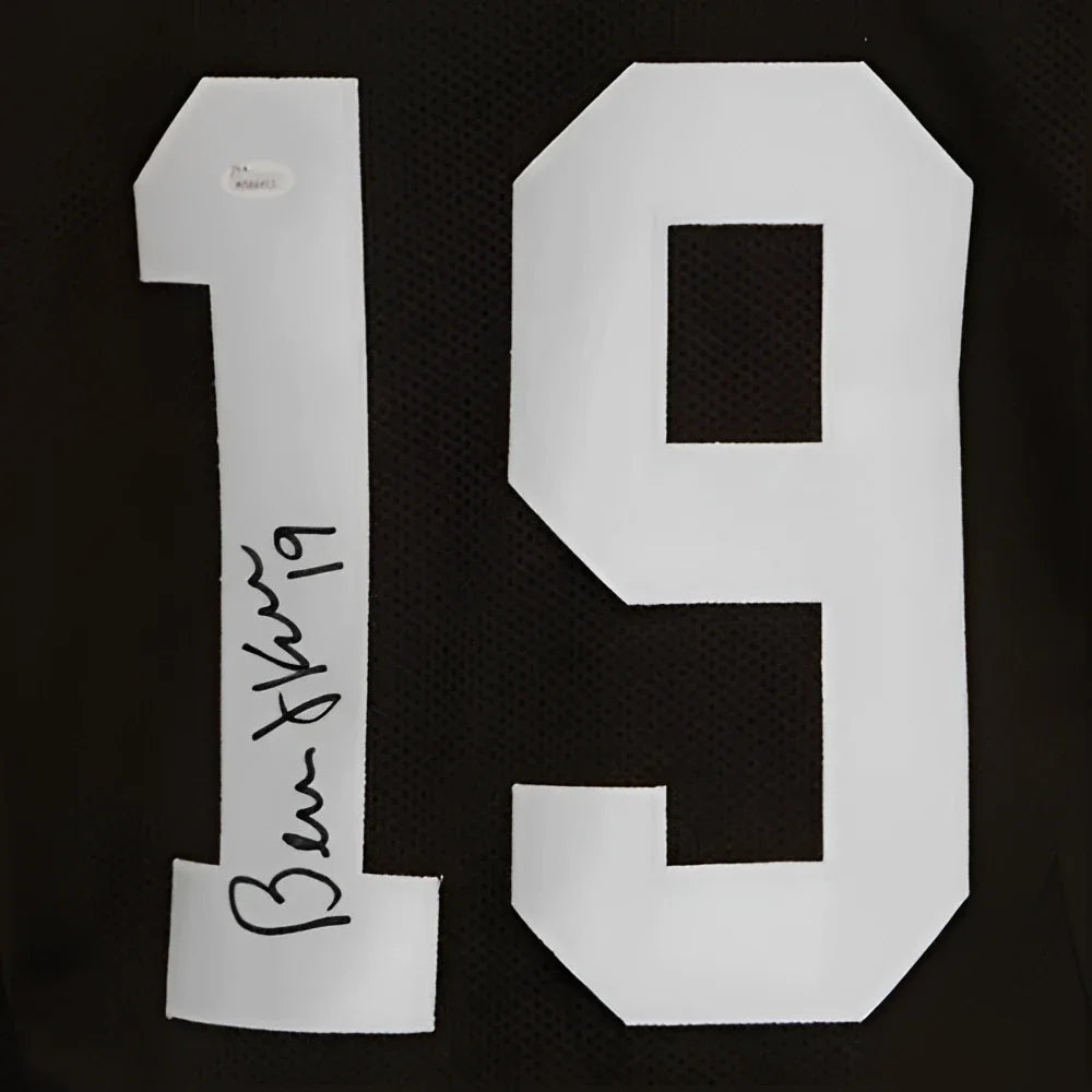 Autographed black and white Bernie Kosar custom jersey number 19