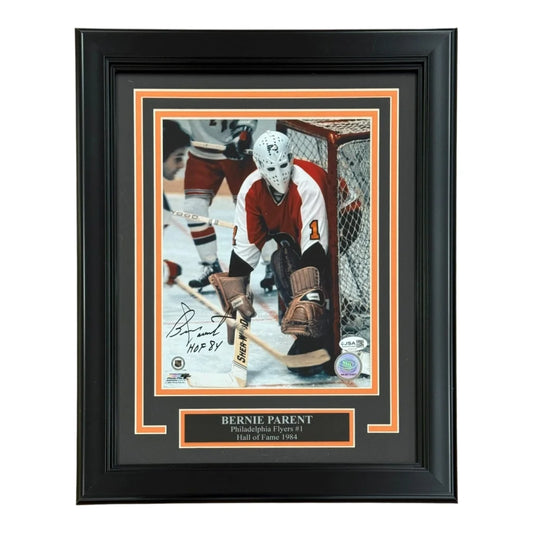 Bernie Parent autographed deluxe framed 8x10 Philadelphia Flyers photo