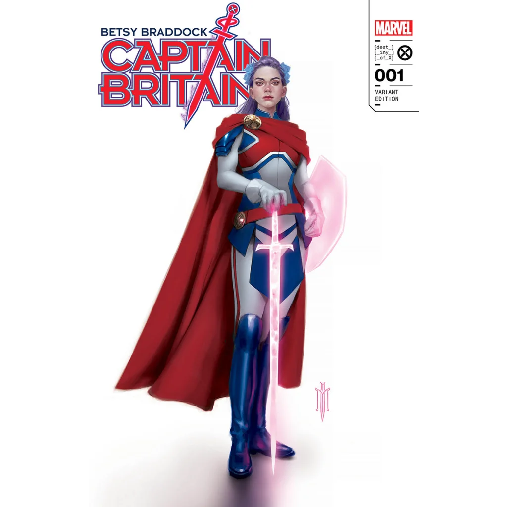 Comic book featuring Betsy Braddock as Captain Britain with Tini Howard on the cover